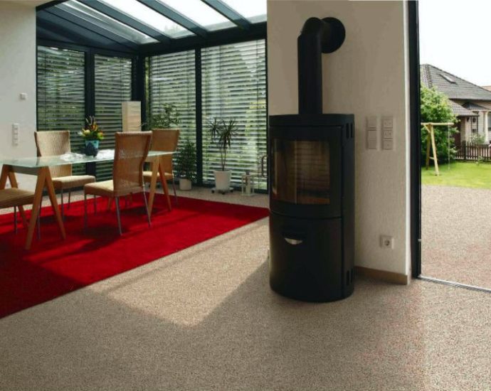 Kamenný koberec podlahové topení